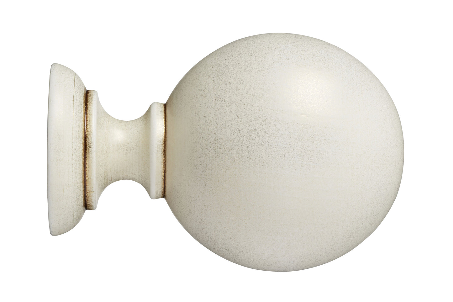Hallis Museum Plain Ball 45mm Wooden Curtain Pole Finial - Cream & Gold