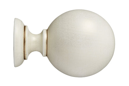 Hallis Museum Plain Ball 45mm Wooden Curtain Pole Finial - Cream & Gold