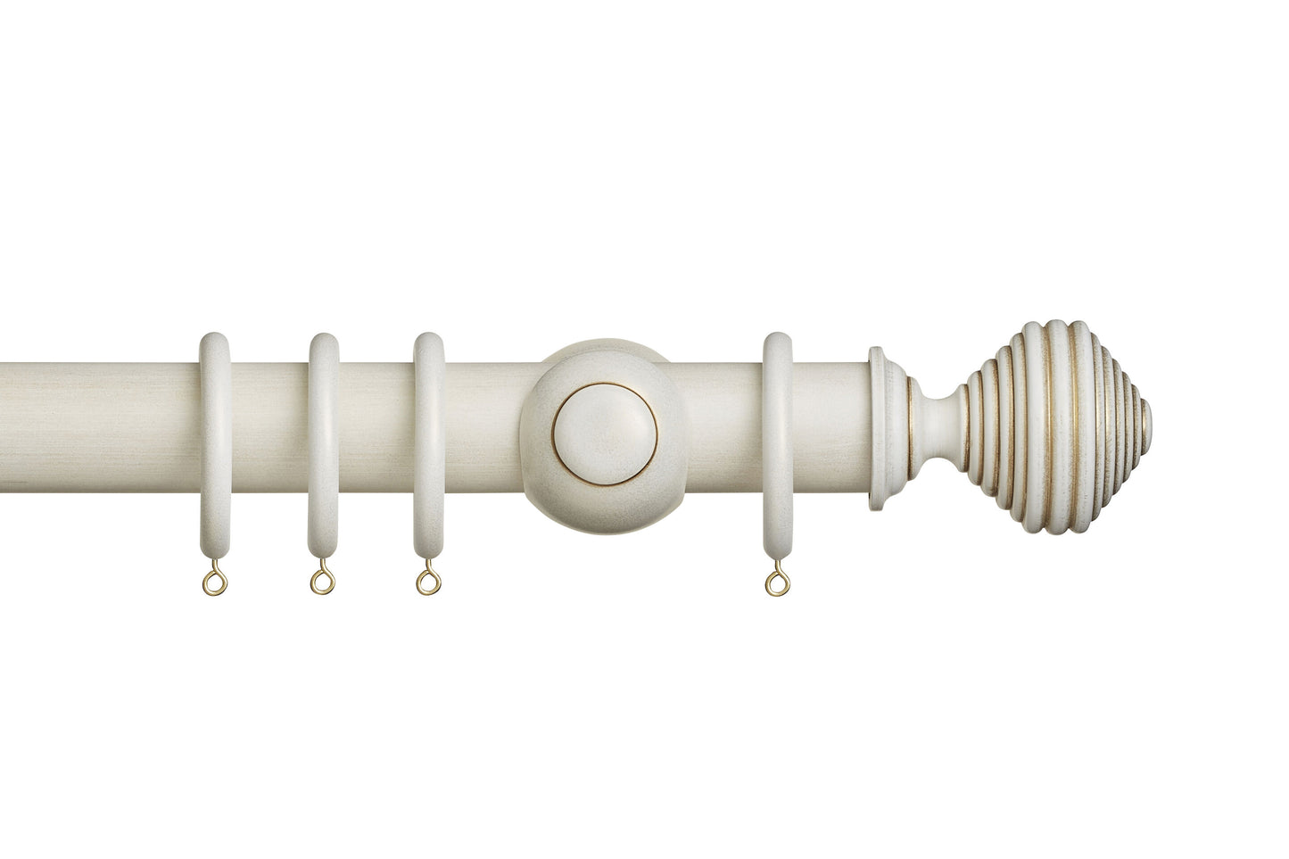 Hallis Museum Dune 45mm Wooden Curtain Pole - Cream & Gold