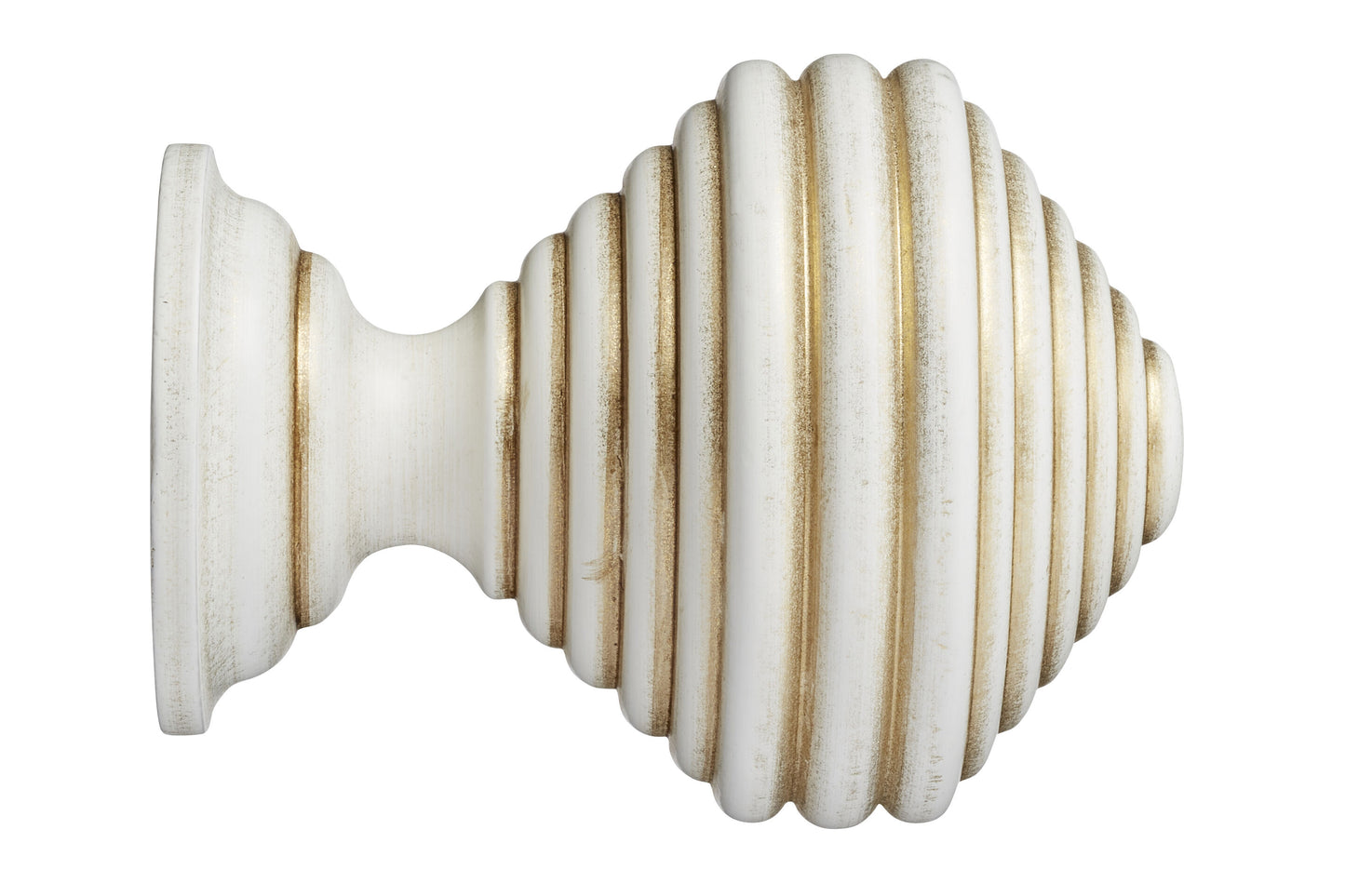 Hallis Museum Dune 45mm Wooden Curtain Pole Finial - Cream & Gold