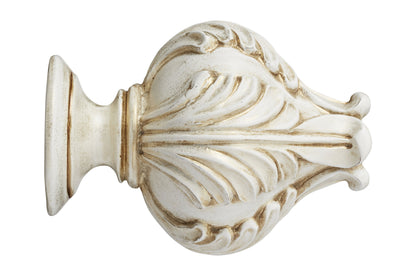 Hallis Museum Vienna 45mm Wooden Curtain Pole Finial - Cream & Gold