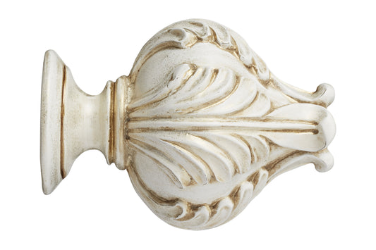 Hallis Museum Vienna 45mm Wooden Curtain Pole Finial - Cream & Gold