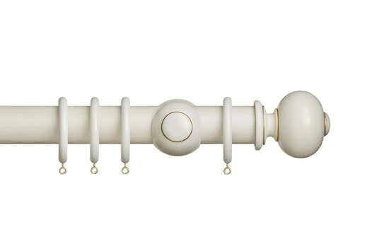 Hallis Museum Parham 45mm Wooden Curtain Pole - Cream & Gold