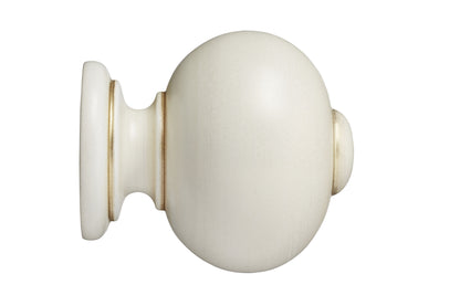 Hallis Museum Parham 45mm Wooden Curtain Pole Finial - Cream & Gold