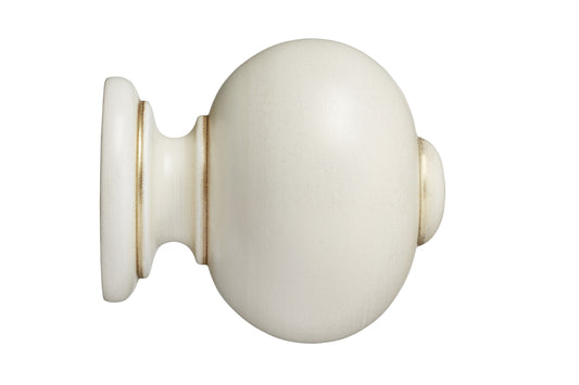 Hallis Museum Parham 45mm Wooden Curtain Pole Finial - Cream & Gold