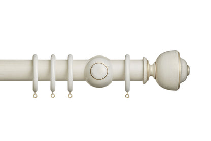 Hallis Museum Asher 45mm Wooden Curtain Pole - Cream & Gold