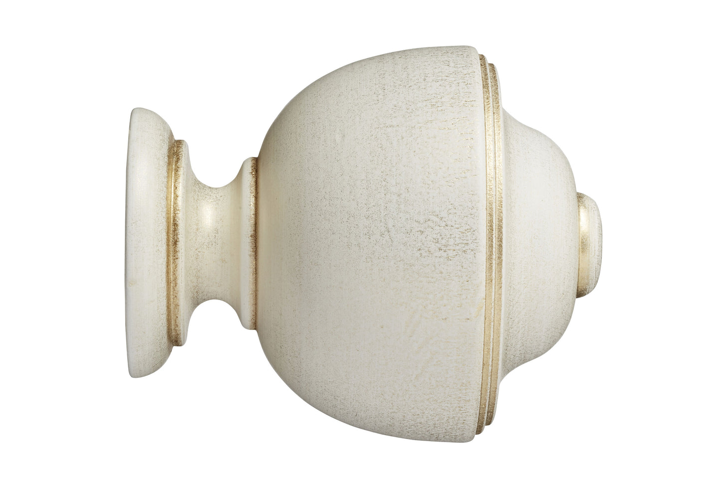 Hallis Museum Asher 45mm Wooden Curtain Pole Finial - Cream & Gold