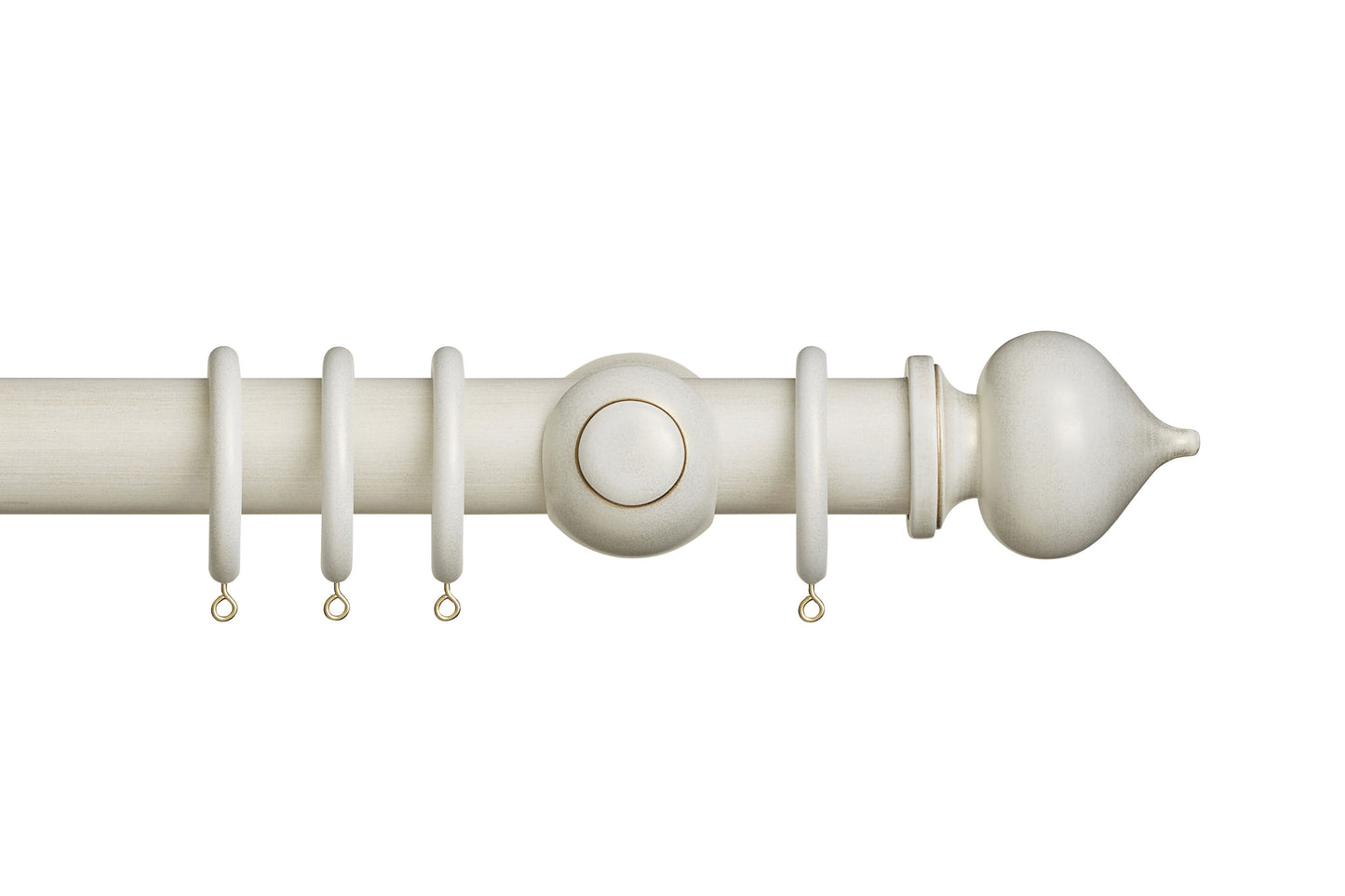 Hallis Museum Florence 45mm Wooden Curtain Pole - Cream & Gold