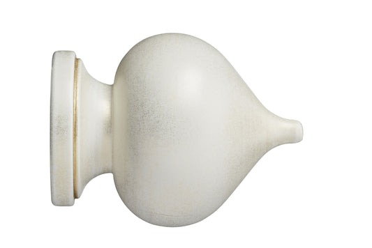 Hallis Museum Florence 45mm Wooden Curtain Pole Finial - Cream & Gold