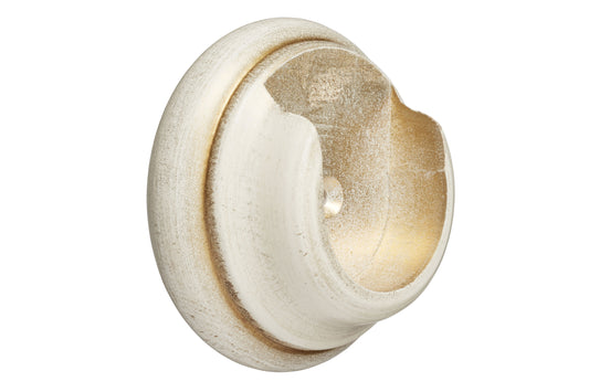 Hallis Museum 45mm Wooden Curtain Pole Recess Bracket - Cream & Gold