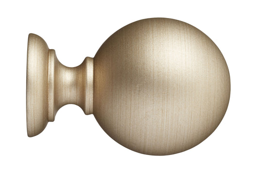 Hallis Museum Plain Ball 45mm Wooden Curtain Pole Finial - Satin Oyster