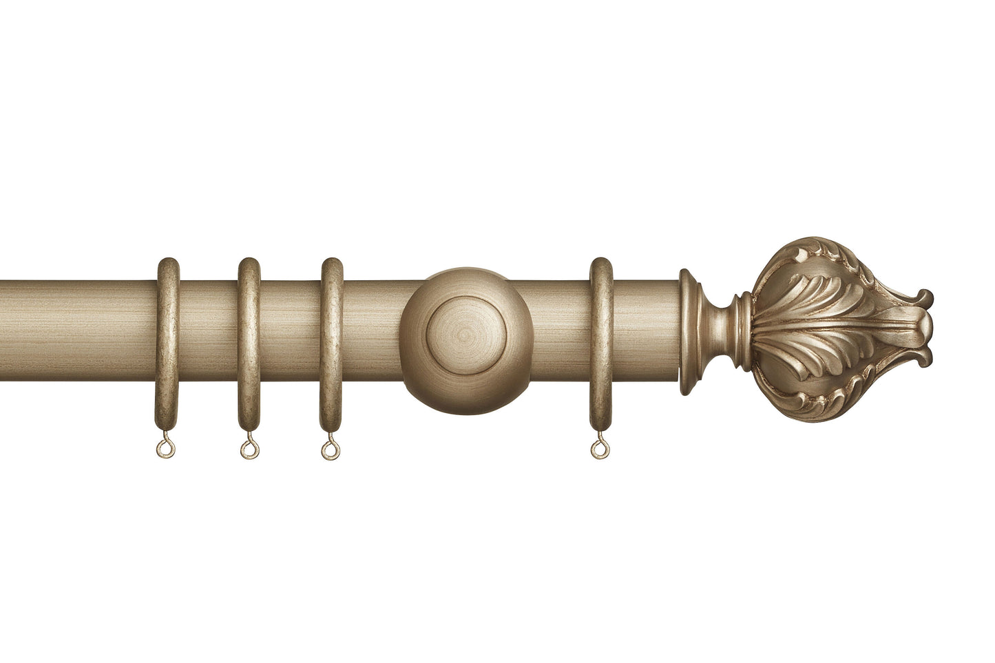 Hallis Museum Vienna 45mm Wooden Curtain Pole - Satin Oyster