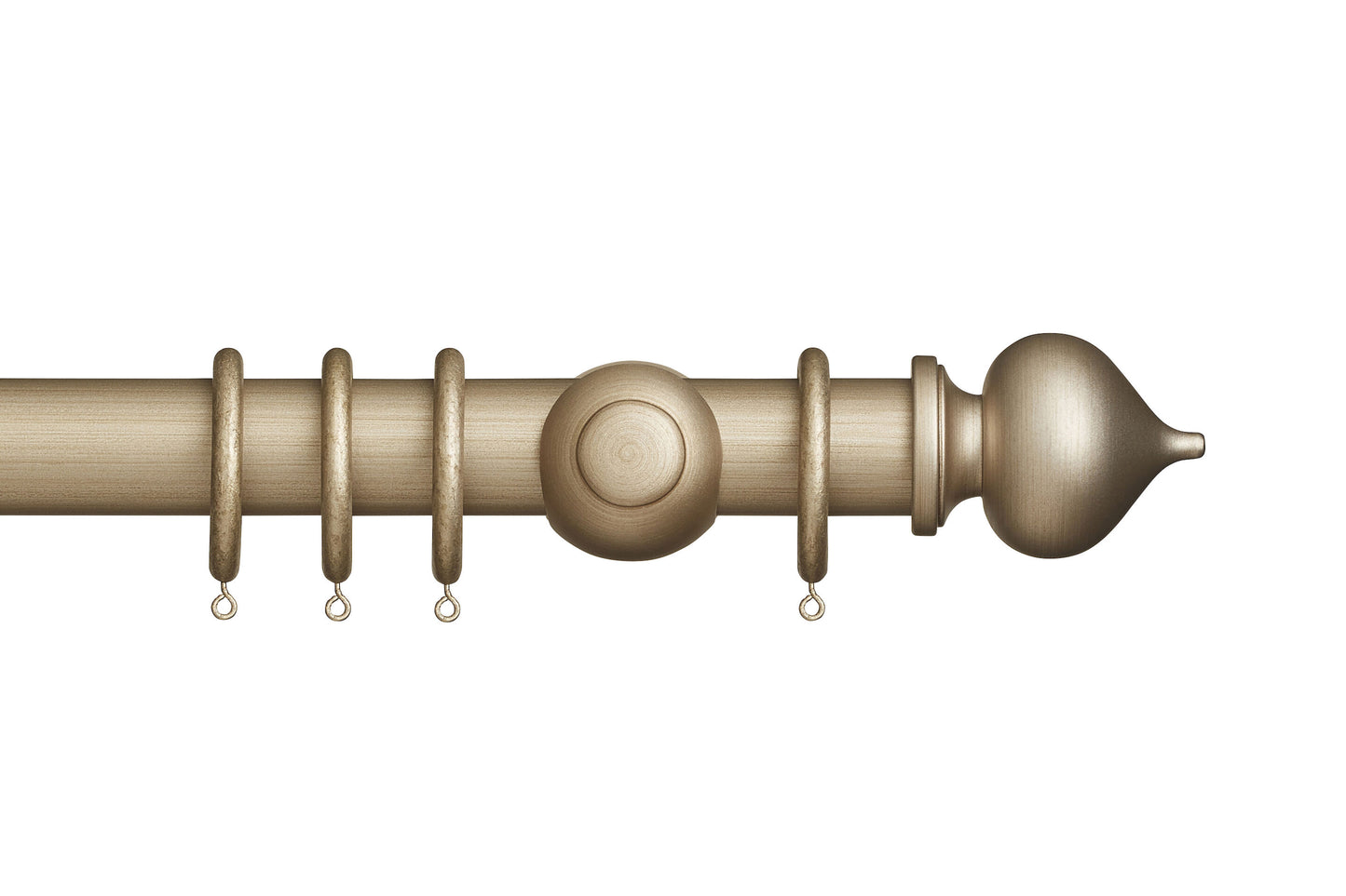 Hallis Museum Florence 45mm Wooden Curtain Pole - Satin Oyster