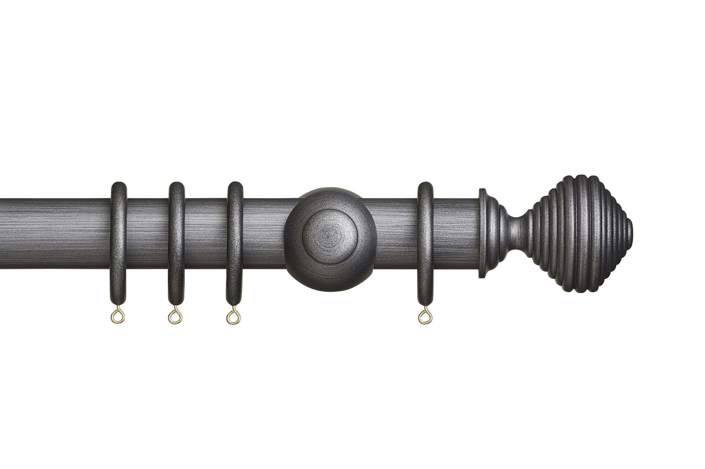 Hallis Museum Dune 45mm Wooden Curtain Pole - Satin Pewter