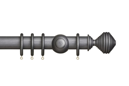 Hallis Museum Dune 45mm Wooden Curtain Pole - Satin Pewter