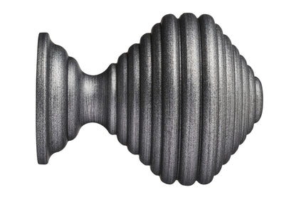 Hallis Museum Dune 45mm Wooden Curtain Pole Finial - Satin Pewter