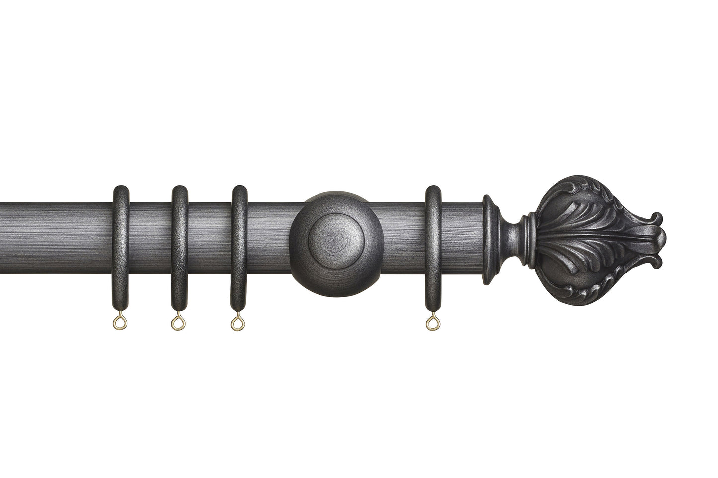 Hallis Museum Vienna 45mm Wooden Curtain Pole - Satin Pewter