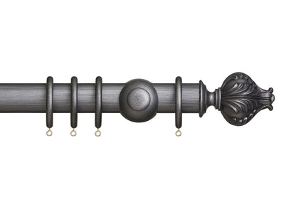 Hallis Museum Vienna 45mm Wooden Curtain Pole - Satin Pewter