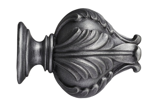 Hallis Museum Vienna 45mm Wooden Curtain Pole Finial - Satin Pewter