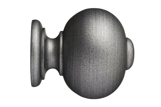 Hallis Museum Parham 45mm Wooden Curtain Pole Finial - Satin Pewter