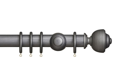 Hallis Museum Asher 45mm Wooden Curtain Pole - Satin Pewter