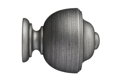 Hallis Museum Asher 45mm Wooden Curtain Pole Finial - Satin Pewter