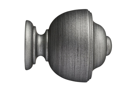 Hallis Museum Asher 45mm Wooden Curtain Pole Finial - Satin Pewter