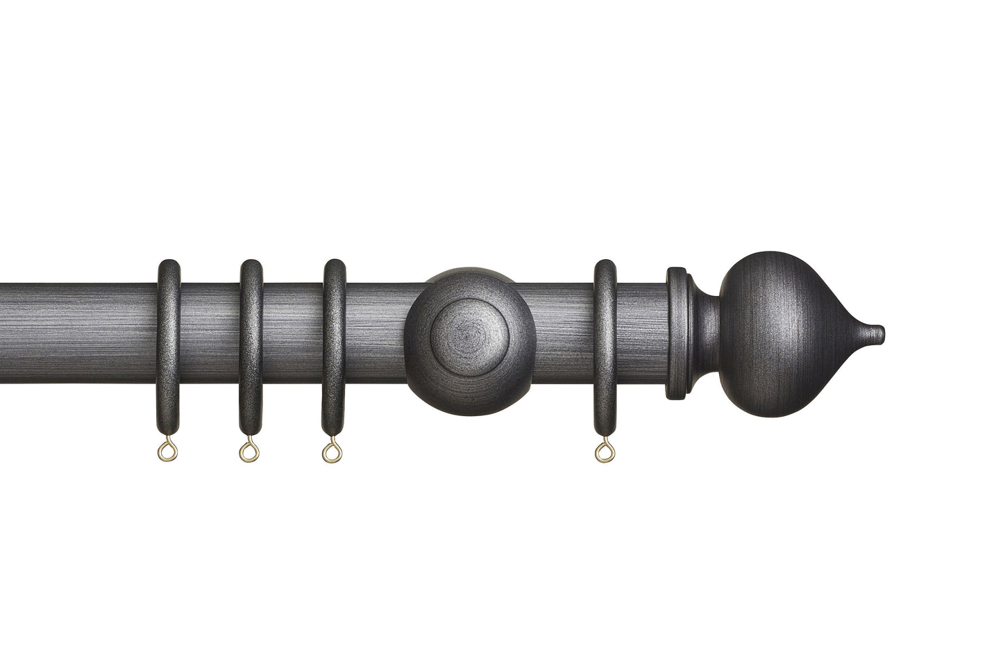 Hallis Museum Florence 45mm Wooden Curtain Pole - Satin Pewter