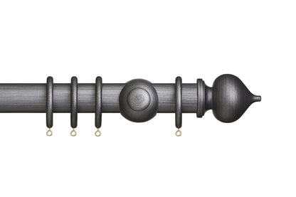 Hallis Museum Florence 45mm Wooden Curtain Pole - Satin Pewter