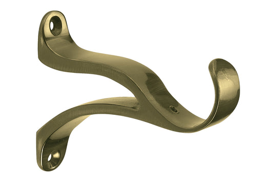 Hallis Museum 55mm Metal Curtain Pole End Brackets (Pair) - Antique Brass