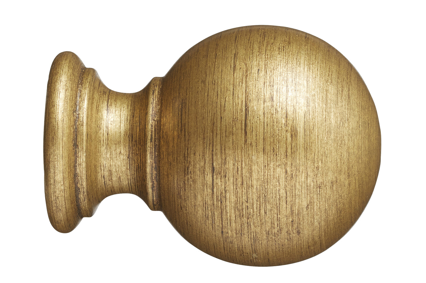 Hallis Museum Plain Ball 55mm Wooden Curtain Pole Finial - Antique Gilt