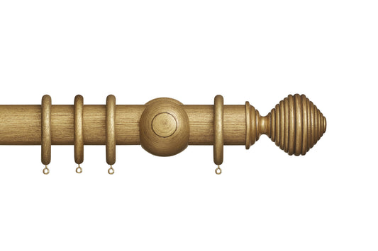 Hallis Museum Dune 55mm Wooden Curtain Pole - Antique Gilt