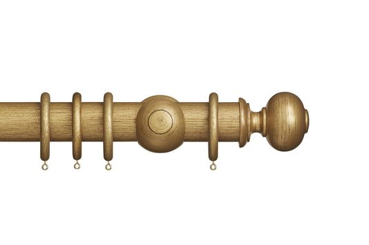 Hallis Museum Parham 55mm Wooden Curtain Pole - Antique Gilt