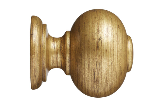 Hallis Museum Parham 55mm Wooden Curtain Pole Finial - Antique Gilt