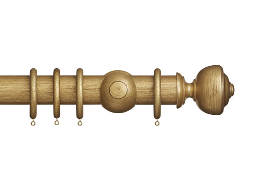 Hallis Museum Asher 55mm Wooden Curtain Pole - Antique Gilt