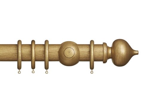 Hallis Museum Florence 55mm Wooden Curtain Pole - Antique Gilt