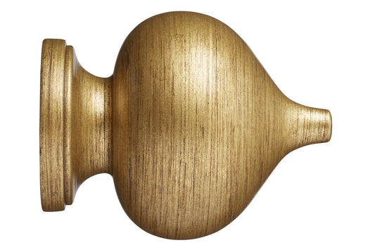 Hallis Museum Florence 55mm Wooden Curtain Pole Finial - Antique Gilt