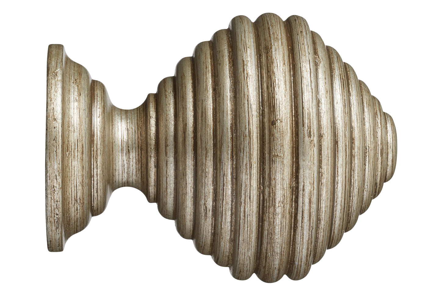 Hallis Museum Dune 55mm Wooden Curtain Pole Finial - Antique Silver