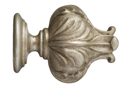 Hallis Museum Vienna 55mm Wooden Curtain Pole Finial - Antique Silver