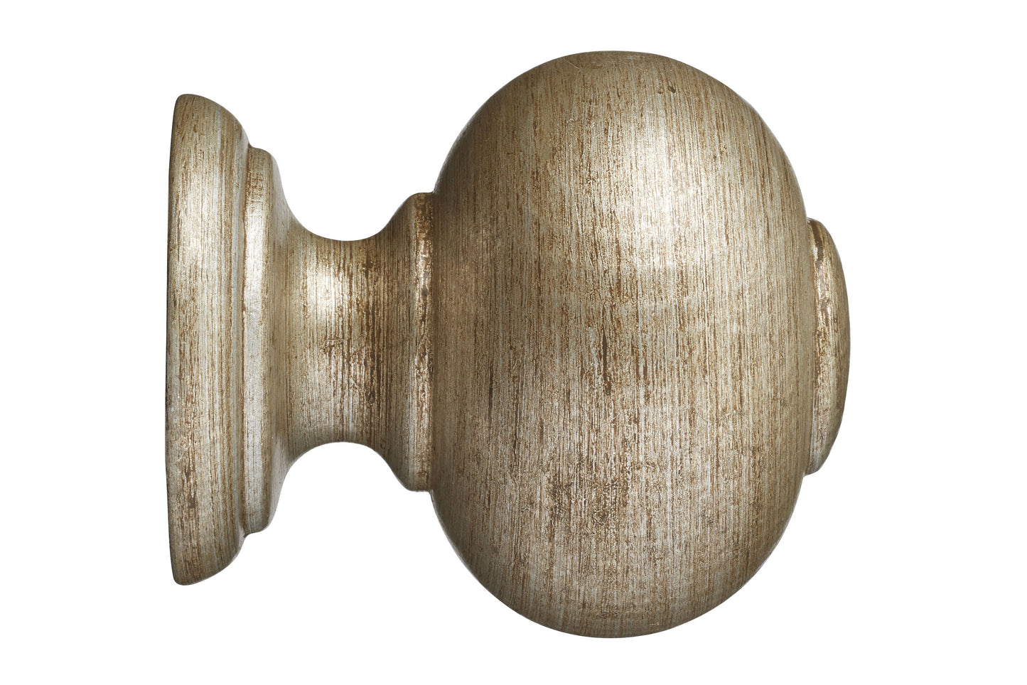 Hallis Museum Parham 55mm Wooden Curtain Pole Finial - Antique Silver