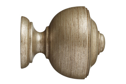 Hallis Museum Asher 55mm Wooden Curtain Pole Finial - Antique Silver