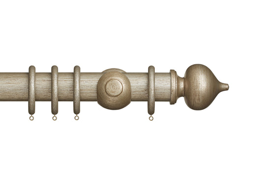 Hallis Museum Florence 55mm Wooden Curtain Pole - Antique Silver