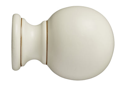Hallis Museum Plain Ball 55mm Wooden Curtain Pole Finial - Antique White