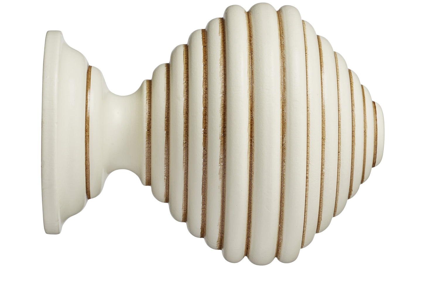 Hallis Museum Dune 55mm Wooden Curtain Pole Finial - Antique White