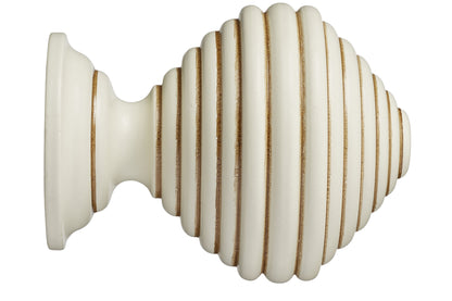 Hallis Museum Dune 55mm Wooden Curtain Pole Finial - Antique White