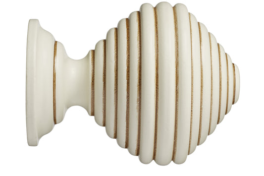 Hallis Museum Dune 55mm Wooden Curtain Pole Finial - Antique White