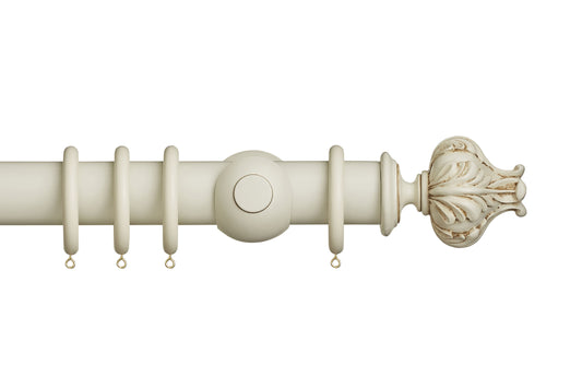 Hallis Museum Vienna 55mm Wooden Curtain Pole - Antique White