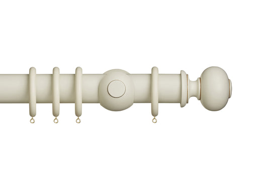 Hallis Museum Parham 55mm Wooden Curtain Pole - Antique White