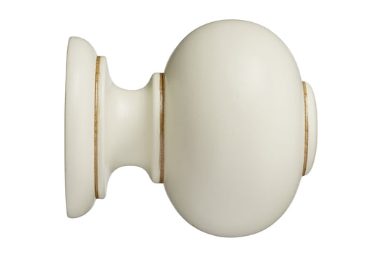Hallis Museum Parham 55mm Wooden Curtain Pole Finial - Antique White