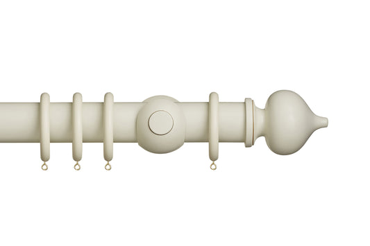 Hallis Museum Florence 55mm Wooden Curtain Pole - Antique White